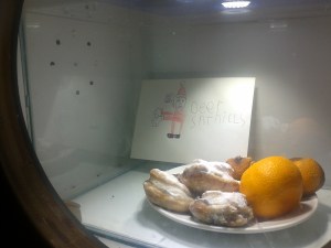 A Christmas-themed plate of food ready to rot.